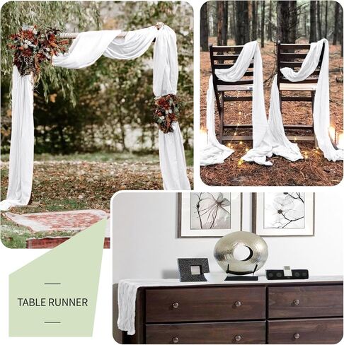 16 Pack Cheesecloth Table Runner 35x70 Inch Sage Green Table Runner Rustic Boho Gauze Cheese Cloth Table Runner Romantic Sheer Table Runner for Wedding Reception Party Bridal Shower Table Decor in Kuwait