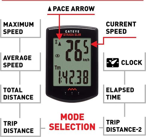 كاتي، كمبيوتر الدراجة اللاسلكي سترادا سليم، أسود in Kuwait
