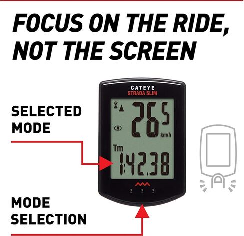 كاتي، كمبيوتر الدراجة اللاسلكي سترادا سليم، أسود in Kuwait