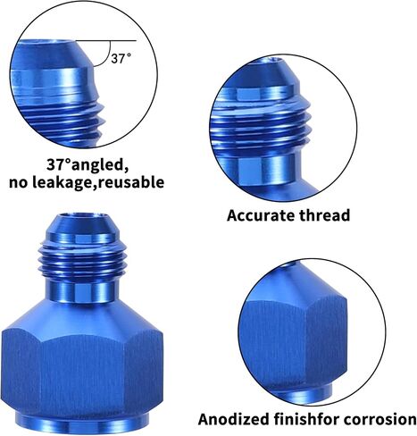 TOMALL 8AN Female to 6AN Male Flare Reducer Adapter Aluminum Flare Reducing Hose Union Fittings 2PCS(Blue) in Saudi Arabia
