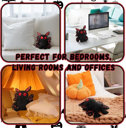 Jenaai Christmas Mothman Plush Toys Gifts Stuffed Baby Mothman Decoration Creepy Costume Accessory Supplies Christmas Party Gifts Stocking Stuffers for Boys Girls(Moth) in Saudi Arabia