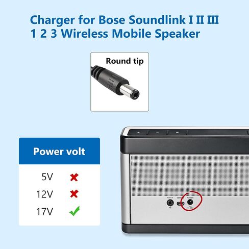 Charger for Bose Soundlink I II III/1 2 3,17V ~ 20V Wireless Mobile Speaker Bose Charger for Soundlink Speaker 369946-1300 306386-101 404600 414255,Bose Soundlink Charger Power Cord in Kuwait