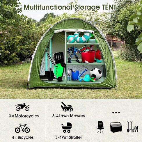 Bike Cover Storage Outdoor Portable Bicycle Tent for 4 Bike PU4000 Waterproof Cloth Durable 210D Oxford Fabric W/ Travel Bag in Saudi Arabia