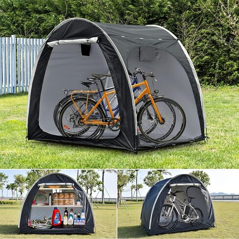 Bike Cover Storage Outdoor Portable Bicycle Tent for 4 Bike PU4000 Waterproof Cloth Durable 210D Oxford Fabric W/ Travel Bag in Saudi Arabia