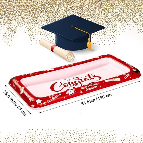 2 Pack Graduation Inflatable Cooler Inflatable Ice Inflatable Bar Graduation Serving Ice Bar Congrats Grad Inflatable Buffet Cooler Ice Serving Buffet for Summer Graduation Party (Red) in Saudi Arabia