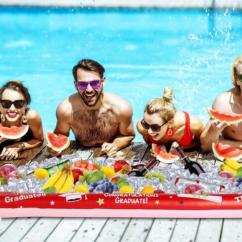 2 Pack Graduation Inflatable Cooler Inflatable Ice Inflatable Bar Graduation Serving Ice Bar Congrats Grad Inflatable Buffet Cooler Ice Serving Buffet for Summer Graduation Party (Red) in Saudi Arabia