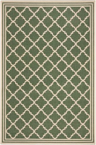 مجموعة منزل الشاطئ SAFAVIEH مقاس 2' 2' × 4' أخضر/كريمي BHS121Y سجادة للفناء الخلفي والخارجي in Saudi Arabia