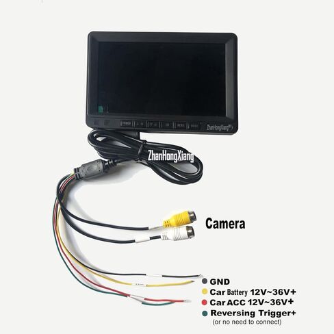 AHD 1080P RV كاميرا احتياطية 7 بوصة نظام مراقبة DVR 12V/24V، IP69 مقاوم للماء IR عكس كاميرا الرؤية الخلفية مع كابل 4 دبوس 15 متر لشاحنة نصف حافلة مقطورة العربة العجلة الخامسة in Saudi Arabia