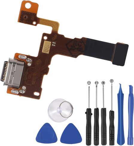 USB Dock Connector Charging Port Replacement with Mic Flex Cable Compatible with LG G7 ThinQ (USA Version) G710VM & Repair Tools (for LG G7 ThinQ) in Saudi Arabia