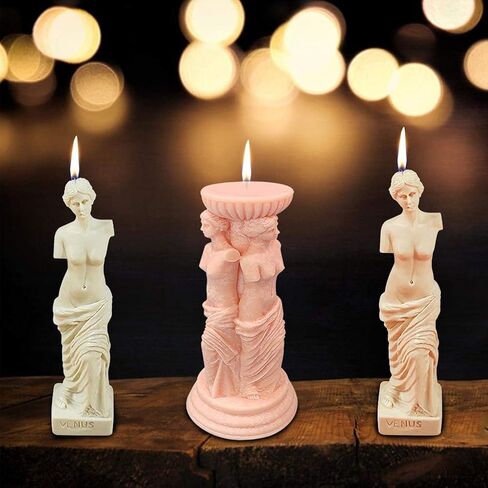 3D Silicone Candle Mold, Venus Goddess Portrait Ancient Roman Venus Resin Mold Handmade Decorating Silicone Mold for Candle Soap Resin Jewelry Making DIY Crafts Arts Decoration (2) in Saudi Arabia