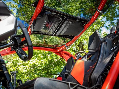 SuperATV UTV Water-Resistant Overhead Storage Bag for Can-Am Maverick X3 (See Fitment) - 2 compartments | 12" x 14" and 11" x 14" | Clear Phone Window | Easily Installs with Velcro Straps in Saudi Arabia