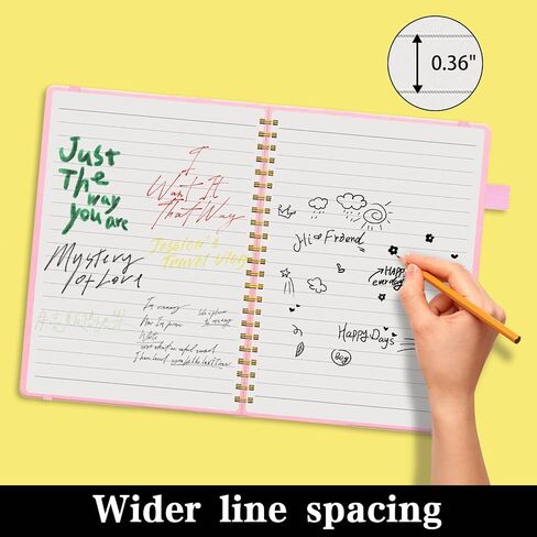 Spiral Notebook, Spiral Lined Journal Notebook for Women, 6"x8.5", Hardcover Journal with Pen Loop, Pocket, 160 Pages,100 GSM Thick Paper, Purple in Saudi Arabia