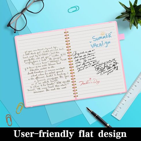 Spiral Notebook, Spiral Lined Journal Notebook for Women, 6"x8.5", Hardcover Journal with Pen Loop, Pocket, 160 Pages,100 GSM Thick Paper, Purple in Saudi Arabia