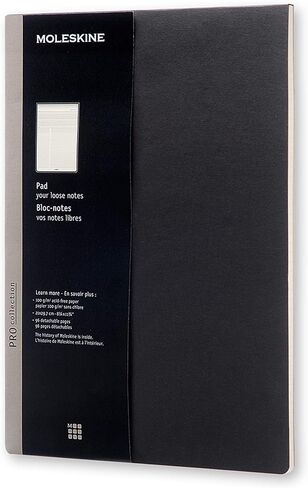Moleskine Professional Pad, Medium/college Rule, Black Cover, 96 Ivory 8.5 X 11 Sheets in Saudi Arabia