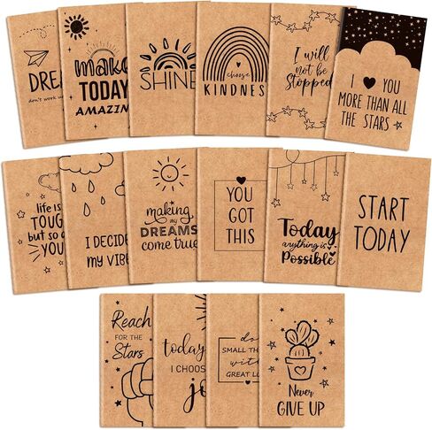 EOOUT 32pcs Inspirational Notepads Mini Journals Bulk, 3.5" x 5.5", 32 Pages Motivational Pocket Notebooks, Funny Notepads with 16 Styles for Kids, School or Coworkers Gifts in Saudi Arabia