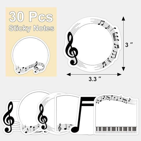 30 Pack Music Sticky Notes - 600 Sheets Music Notepads for Music Teacher Appreciation Gifts Party Favor Musical Notes Message Reminder School Supplies in Saudi Arabia