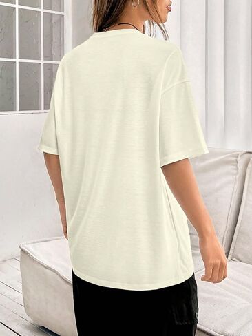 COZYEASE Women's Graphic Tees Short Sleeve Oversized T Shirt Loose Fit Casual Summer Tee Tops in Saudi Arabia