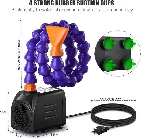 Water Table Pump- ETL Certified Power Cable Kids -Water Table Accessories -Fun (Summer-Outdoor) Splash Water Game Toys for Kids in Kuwait