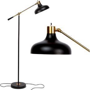 Brightech Wyatt LED Floor Lamp, Industrial Floor Lamp for Living Rooms & Offices – Charming Farmhouse Floor Lamp, Adjustable Head Standing Lamp for Bedroom Reading, Stunning Living Room Decor
