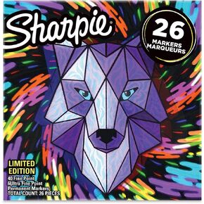 SHARPIE Permanent Marker Special Edition Wolf Fine & Ultra Fine Pack of 26