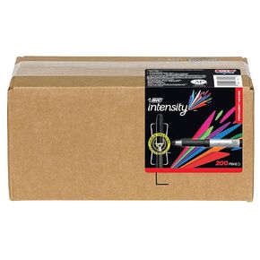 BIC Intensity Black Permanent Markers, Fine Point, 200-Count Pack of Black Markers With Non-Slip Grip for Comfort and Control