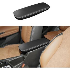 Car Center Console Armrest Cover for 2020 2021 2022 2023 2024 Buick Encore GX Leather Anti-Scratch Central ArmRest Box Lid Seat Cover Protector Cushion Interior Accessories-White Stitches