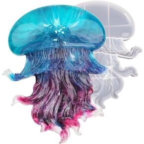 Jellyfish Epoxy Mold Marine Theme DIY Resin Casting Sea Animal Silicone Mold for Art Craft Making, 9.9" x 8.1" x 1.1"