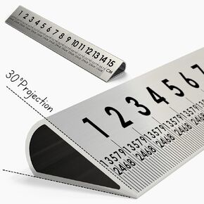3 Pack 30° Precision Metal Ruler, High-Grade Laser-Etched Aluminum Ruler for School, Office, Architects, Draftsman, and Engineers, 3-Colors Silver, Bronze and Emerald Green (6 Inch Ruler)
