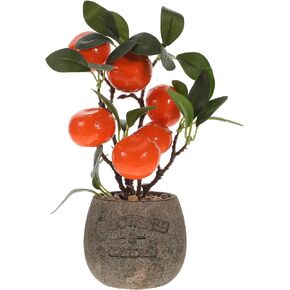 PRETYZOOM Artificial Kumquat Potted Plant: Simulated Fake Fruit Potted Bonsai, Mini Kumquat Tree Desktop Centerpiece, Fake Kumquat Potted Plants for Home Office Decoration (10 inch Height)