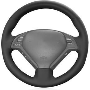 MEWANT DIY Hand Stitched Suede Carbon Fiber Steering Wheel Wrap Cover for Infiniti G25 G35 G37 EX35 EX37 Q60 QX50