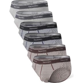 Separatec Men's Underwear Moisture Wicking Viscose Briefs for Men, Ball Support Pouch Underwear 6 Packs