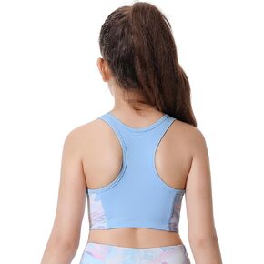 ANIVIVO Girls Sports Bras Stretchy Racerback Training Bra for Teen Athletic Crop Top Scoop Neck Comfort
