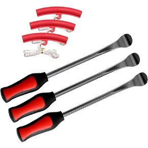 Tire Spoons Levers Bike/Motorcycle Tire Repair Tool Kit, 3 Pcs 11.5" Hardened Steel Iron with 3 Rim Protectors,6- Piece Set
