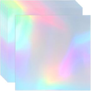 PATIKIL 12"x12" Holographic Cardstock, 10 Pack Metallic Iridescent Mirror Paper Foil Board Reflective Sheets for Scrapbook Poster DIY Craft, Style 1