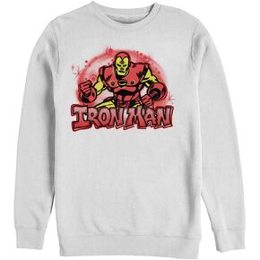 Marvel Men's Classic Airbrushed Iron Man Pullover Crew Fleece in Kuwait