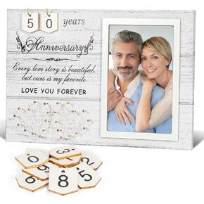 Ourea Anniversary Picture Frames for Couple-Love Picture Frames for Couples, 1-99 Years Anniversary Picture Frame for Parents, Engagement Gifts Romantic Couples Photo Frames for Men and Women