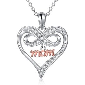 YFN Mother's Day Gifts Sterling Silver Mother daughter Pendant Necklace Mom Jewelry for Women Girls Mama Daughter