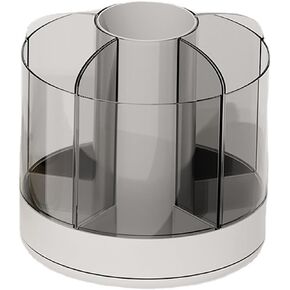 Marte Vanci 360 Degree Rotating Pen Pencil Holder Desk Stationery Organizer Tidy Organizer for Pencil Makeup Painting Brush Cosmetic Craft Storage Bin Pen Pot for Home Office School 6 Slots White