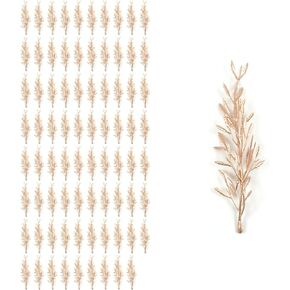 80 قطعة من الزهور الاصطناعية لفرع شجرة صناعية لملء المزهرية المركزية في الشموع العائمة المزهرية حشو الزهور العائمة لعيد الميلاد ديكور المنزل والزفاف، 6 بوصة، أخضر in Kuwait