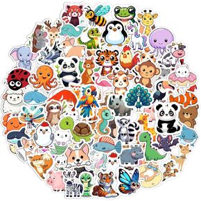 100 PCS Animal Stickers for Kids,Animal Water Bottle Stickers for Kids,Waterproof Vinyl Stickers for Water Bottle,Skateboard,Laptop Stickers for Teens Girls Boys Classroom Prizes