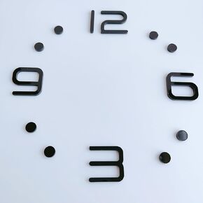 NUO RUI 12 Pcs Arabic Numerals Mirror Gold Digits and Points for a Wall Clock (Black)