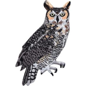 Great Horned Owl Embroidered Iron on Patch