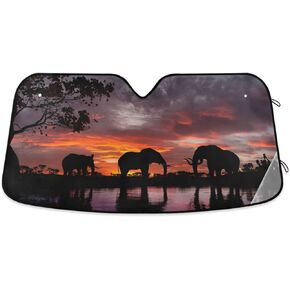 Angry Red Dragon Head Windshield Sun Shade - Foldable Car Front Window Sunshades for Most Sedans SUV Truck, Blocks UV Rays and Keeps Your Vehicle Cool