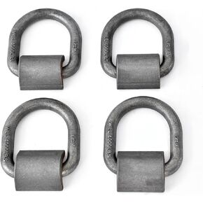 Hi Gear 1/2-inch 12000 Lbs Load Capacity Weld-on Flip D-Ring Anchor Flatbed Truck Trailer Ratchet Strap Cargo Tie Down (4)