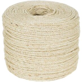 Twisted Sisal Rope (1/4 Inch, 1000 Feet) - Decor, DIY Projects, Scratching Post, Marine, Tie-Downs, Wicker Chair