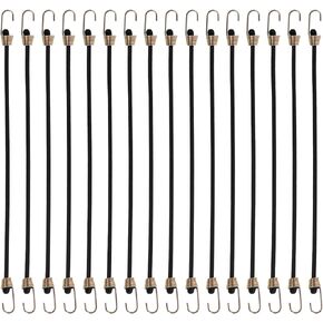 16 Pcs Mini Bungee Cords, 10 Inch Elastic Bungee Straps with 1.2 Inch Metal Hooks, Short Bungee Ropes, Small Stretchy Cord Heavy Duty Tie Downs Straps Outdoor Carrying Tools for Luggage Roof Tents