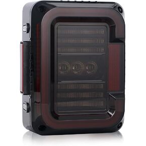 AUDEXEN LED Tail Lights Compatible with Jeep Wrangler JK JKU 2007-2018, Passenger Side/Right Side, Smoked Lens, 1PCS