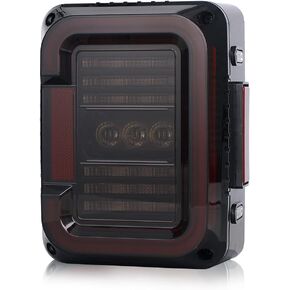 مصابيح خلفية LED AUDEXEN متوافقة مع Jeep Wrangler JK JKU 2007-2018، جانب الركاب/الجانب الأيمن، عدسة مدخنة، قطعة واحدة