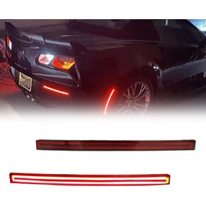 for 2014 2015 2016 2017 2018 2019 Chevrolet Chevy Corvette C7 Rear Bumper Reflector Tail Brake Lights Red Lens Red LED Fog Lamps