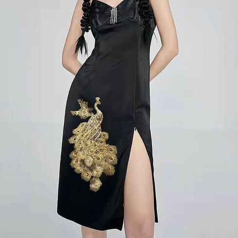 قوس قزح الأزرق الأخضر الذهب الترتر ريشة الطاووس الطاووس خياطة الحديد على بقع شارات مطرزة يزين DIY بها بنفسك الزفاف مساء فستان ديكور الحرفية (الذهب) in Kuwait